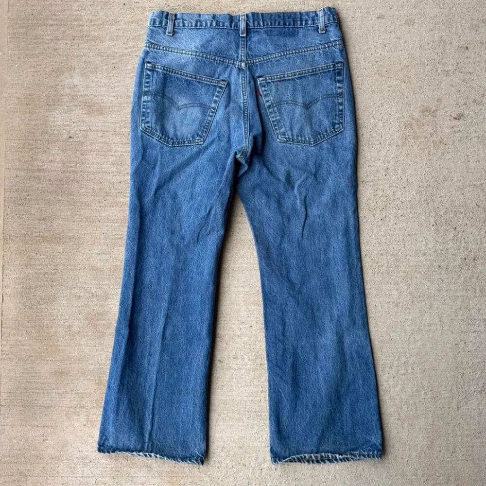 Vtg 80s Levis 517 Bootcut Flare Jeans Denim Red Tab Made In USA Medium Wash